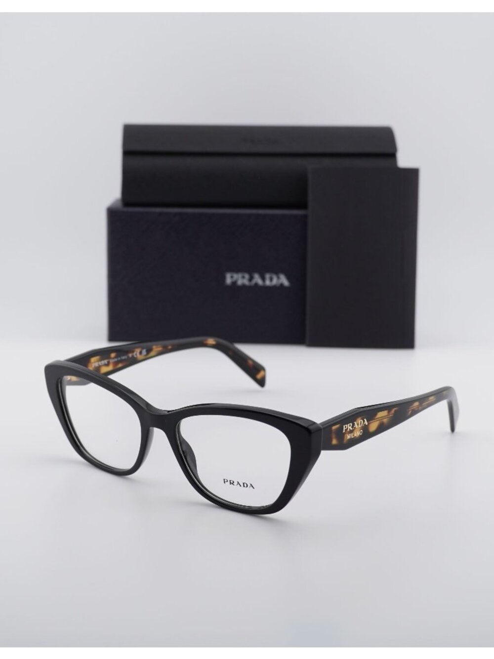 Prada PR19WV 1AB1O1 Cat Eye Eyeglasses 53mm - Black